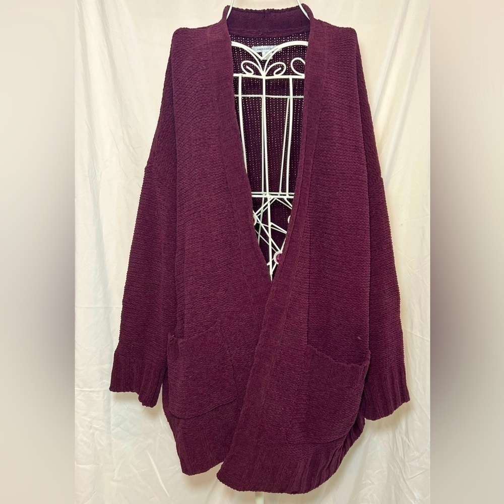 AMERICAN Eagle Sweater/Cardigan - Burgundy/Wine - Oversized - XS/S